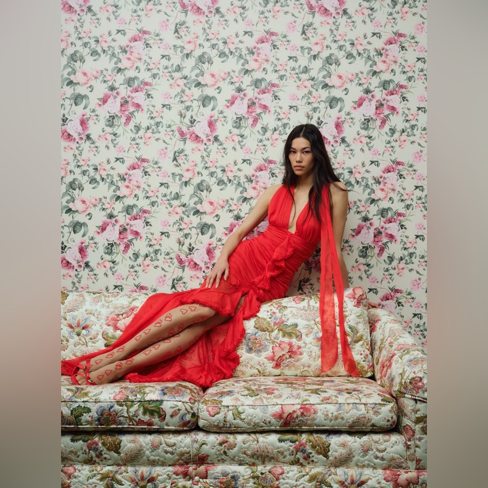 For Love and Lemons Katya Dress in Red